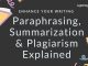 Paraphrasing, Summarization, and Plagiarism Explained